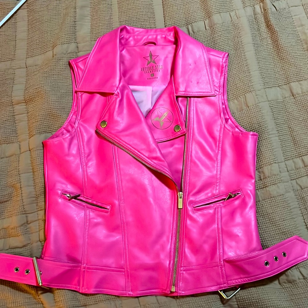 Authentic Jeffree Star Cosmetics Pink Vegan Leather Collectors vest! 💓